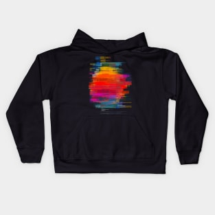 Sunset Fusion Rework - Glitch Abstract - Texture work Kids Hoodie